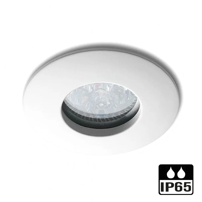 Badkamer inbouwspot - IP65 -Rond 83 mm - Wit - niet kantelbaar