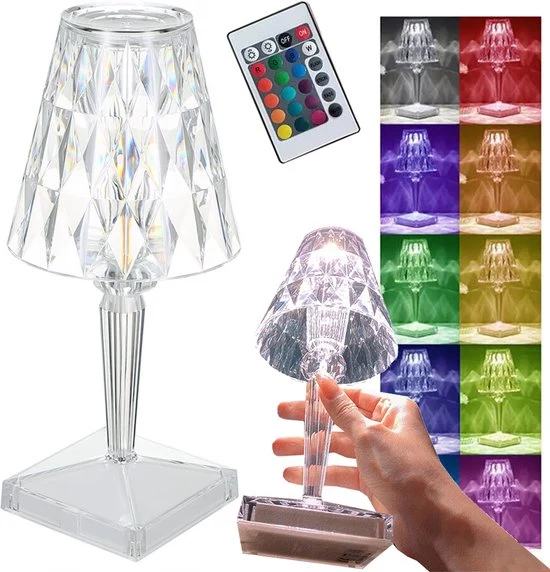 Crystal Lamp 3 Lichtstanden - Oplaadbaar
