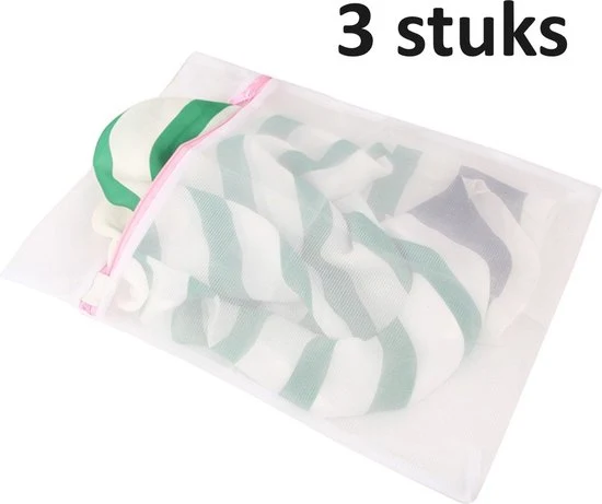 3x Waszak met rits klein - 30 x 40 cm