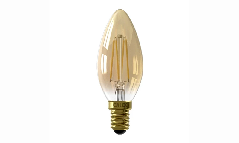 Calex Filament LED Lamp - E14 - B35 Lichtbron Goud - 3.5W - Dimbaar
