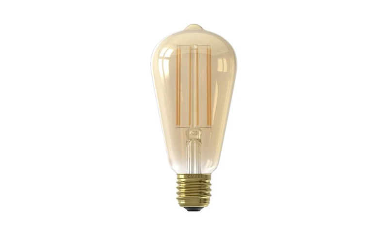 Calex Filament LED Lamp - Rustiek Vintage Lichtbron - E27 - Goud - Warm Wit Licht - Dimbaar