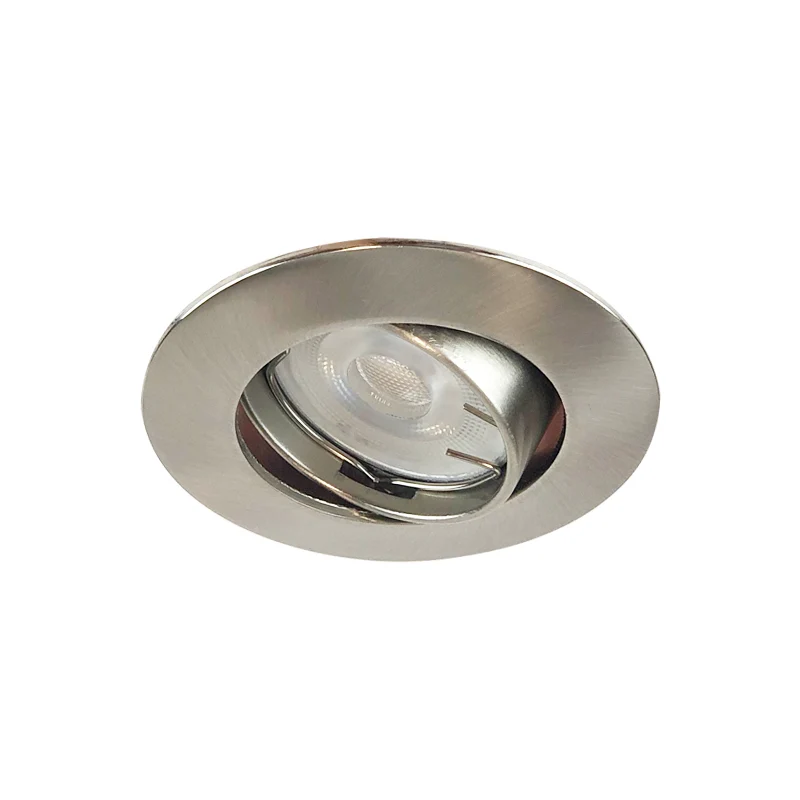 Inbouwspot Lucca mini - GU11 - Kantelbaar - Rond Ø 55 mm - Geborsteld nikkel - Mini spotje voor LED