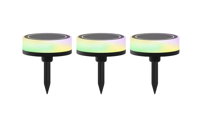 Calex Smart Outdoor Grondspot 24v Tuinverlichting - Set van 3 Padverlichting - Slimme Grondspot - RGB en Warm Wit Licht - Zwart