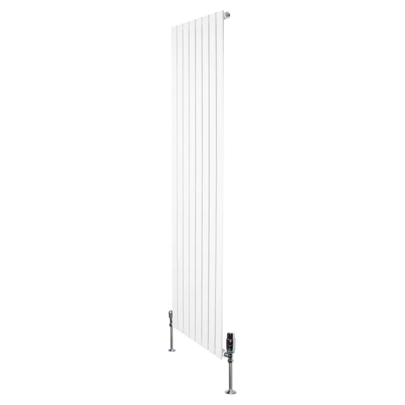 Design Radiator Vlakke Panelen - 1 Kolom - 1800 x 560mm - Wit - Incl. Haakse Thermostaatkraan