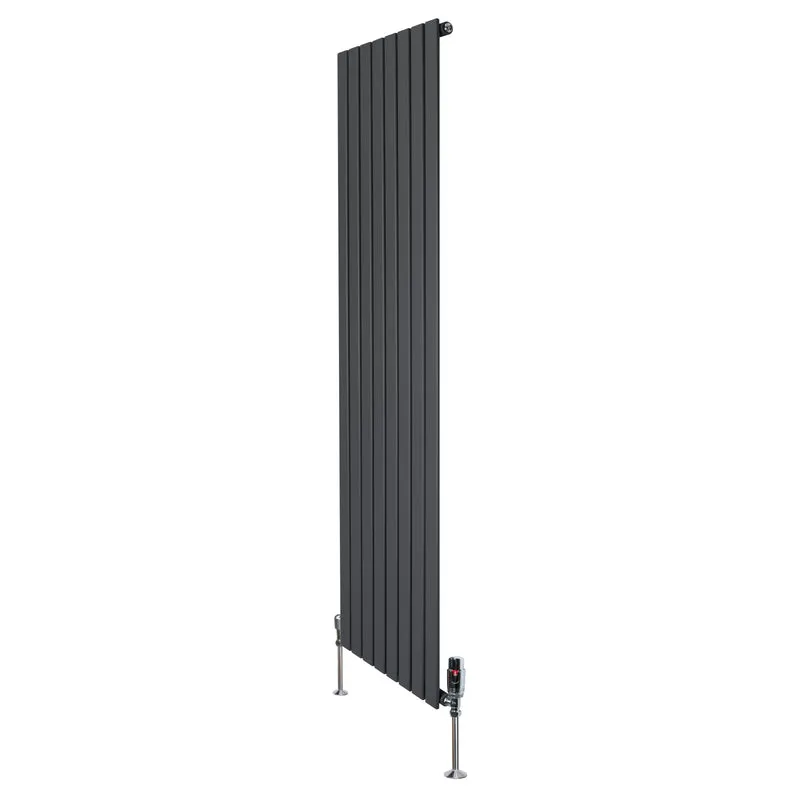 Design Radiator Vlakke Panelen - 1 Kolom – 1800 x 560mm – Antraciet Grijs - Incl. Haakse Thermostaatkraan