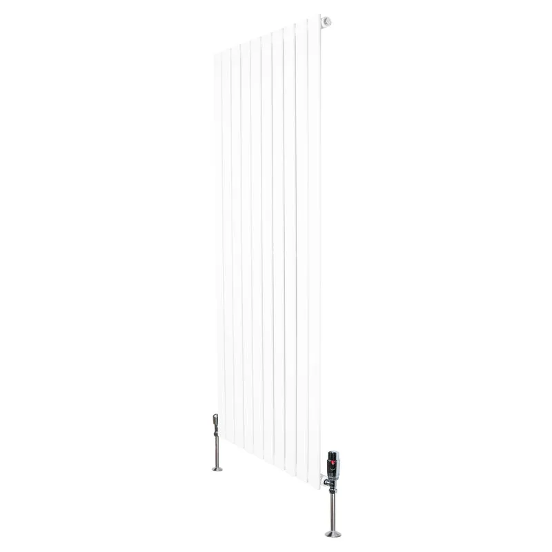 Design Radiator Vlakke Panelen - 1 Kolom – 1600 x 700mm – Wit - Incl. Haakse Thermostaatkraan