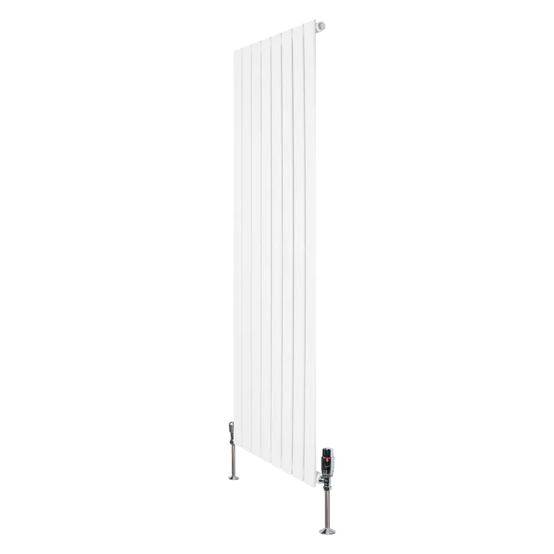 Design Radiator Vlakke Panelen - 1 Kolom - 1600 x 560mm - Wit - Incl. Haakse Thermostaatkraan