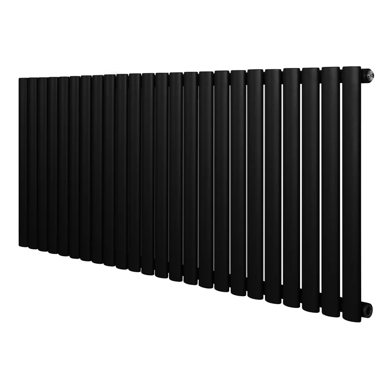 Ovale Design Radiator - 1 Kolom - 600 mm x 1440 mm - Zwart