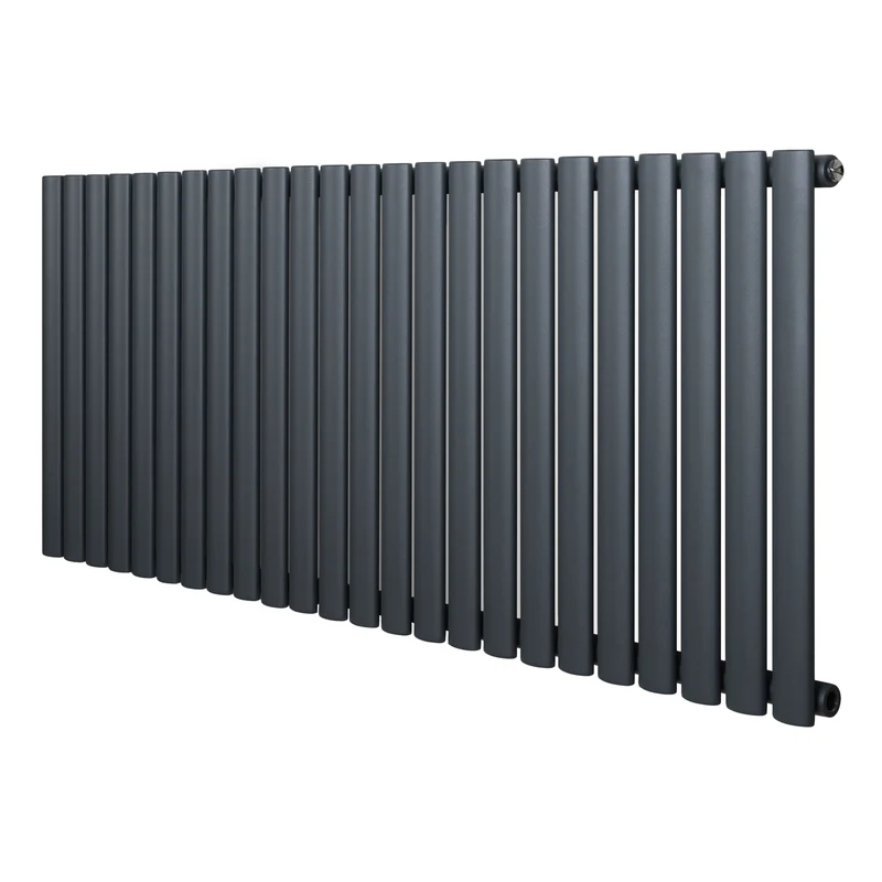 Ovale Design Radiator - 1 Kolom - 600 mm x 1440 mm - Antraciet Grijs