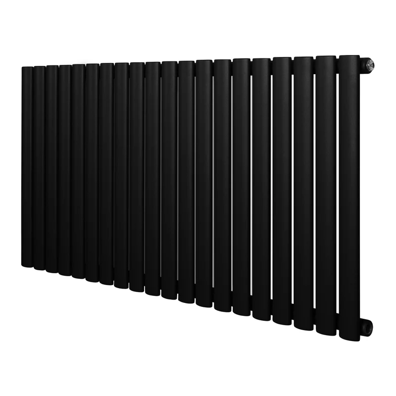 Ovale Design Radiator - 1 Kolom - 600 mm x 1200 mm - Zwart