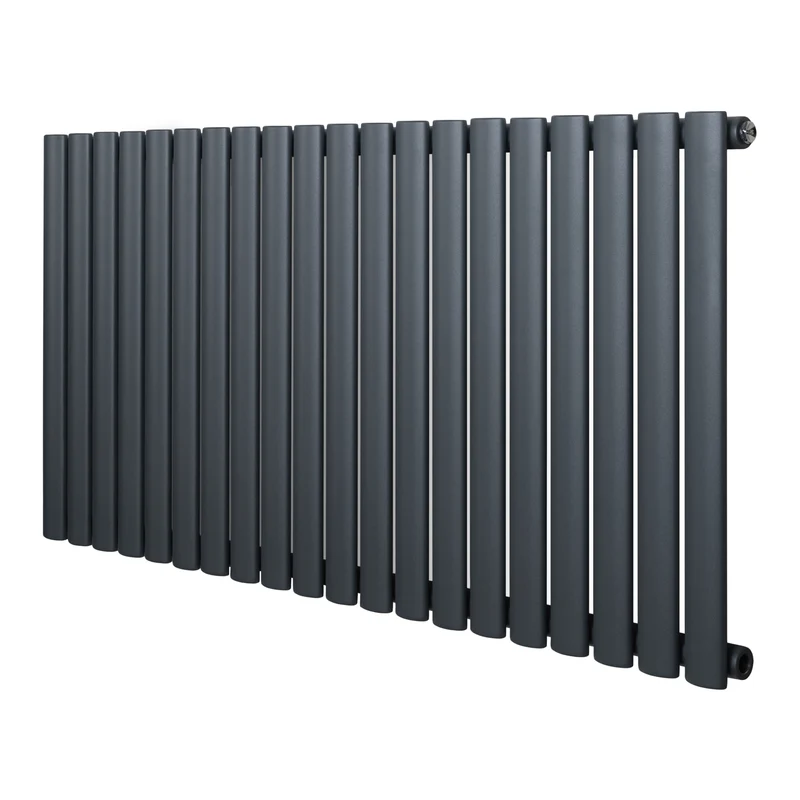 Ovale Design Radiator - 1 Kolom - 600 mm x 1200 mm - Antraciet Grijs