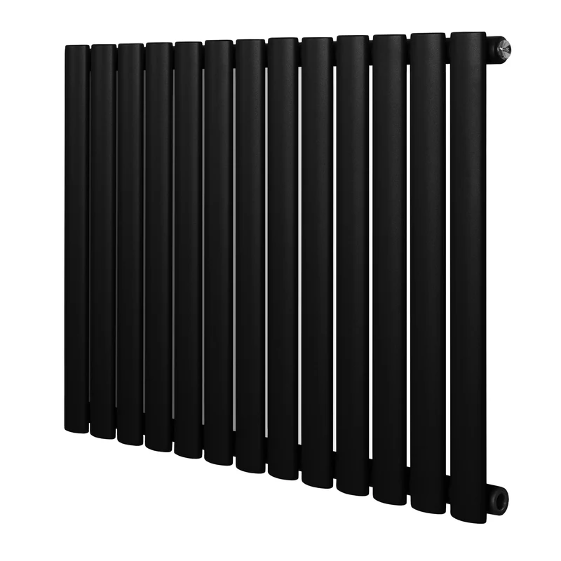 Ovale Design Radiator - 1 Kolom - 600 mm x 780 mm - Zwart