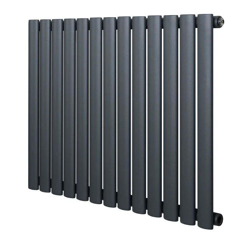 Ovale Design Radiator - 1 Kolom - 600 mm x 780 mm - Antraciet Grijs