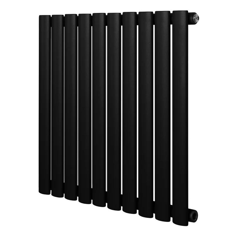 Ovale Design Radiator - 1 Kolom - 600 mm x 600 mm - Zwart