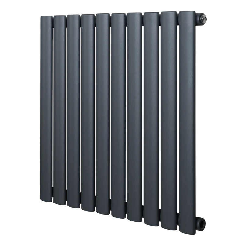 Ovale Design Radiator - 1 Kolom - 600 mm x 600 mm - Antraciet Grijs
