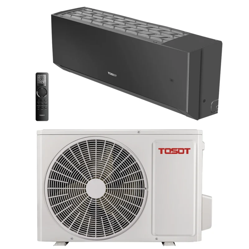 TOSOT Clivia 2,5kW R32 Black Design airco set by GREE (LET OP: Meer antraciet dan zwart!)