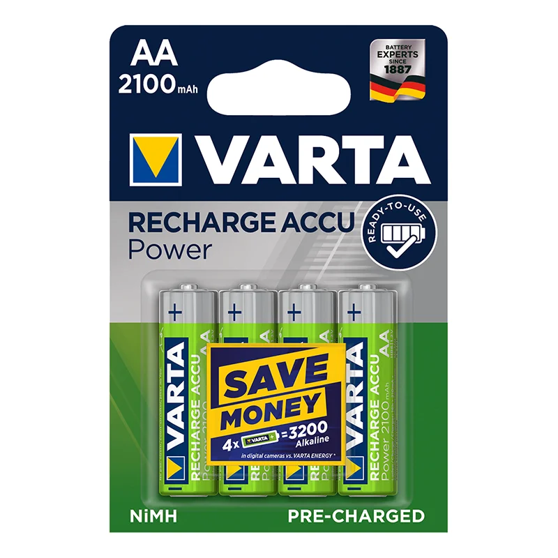 ProPlus Varta Recharge Accu Power batterijen AA 2100 mAh 4 stuks in blister