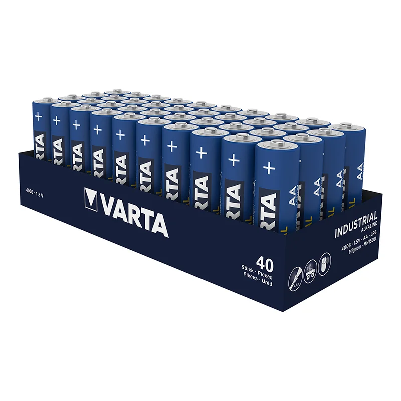 ProPlus Varta Industrial Alkaline batterijen AA 4 stuks in folie verpakking