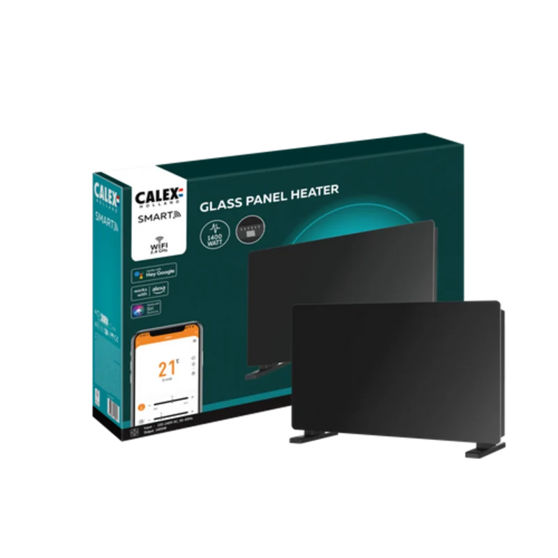 Calex Smart Panel Heater - 1400W - Black
