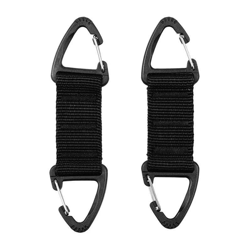 101 INC Double carabiner hook 2-pack JFO01 - Zwart