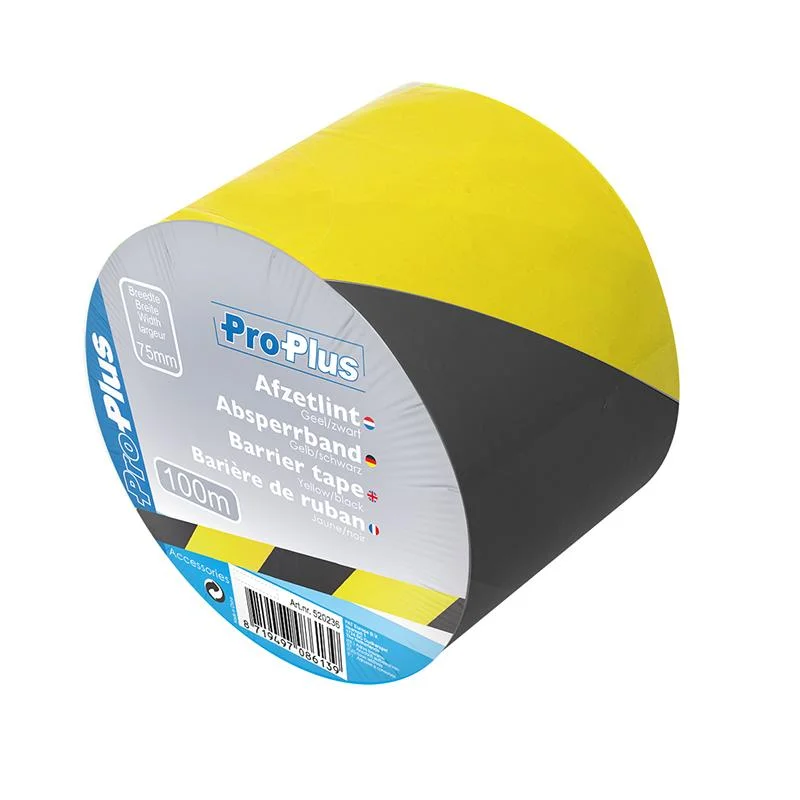 ProPlus Afzetlint - Geel en Zwart - 75 mm x 100 meter