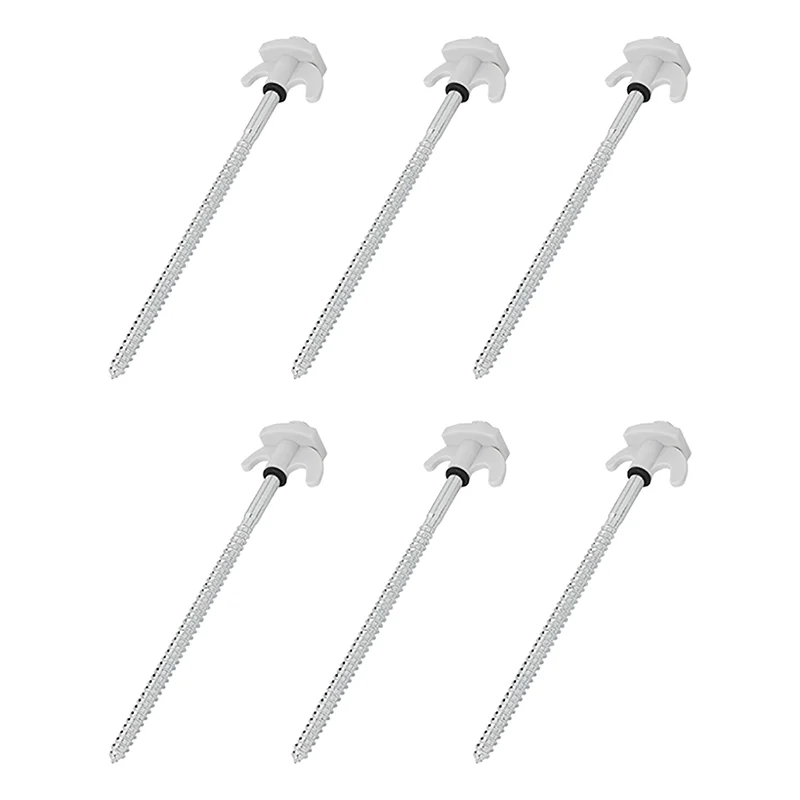 ProPlus Tentharing 20cm metaal schroefbaar met kunststof haak 6 stuks in polybag