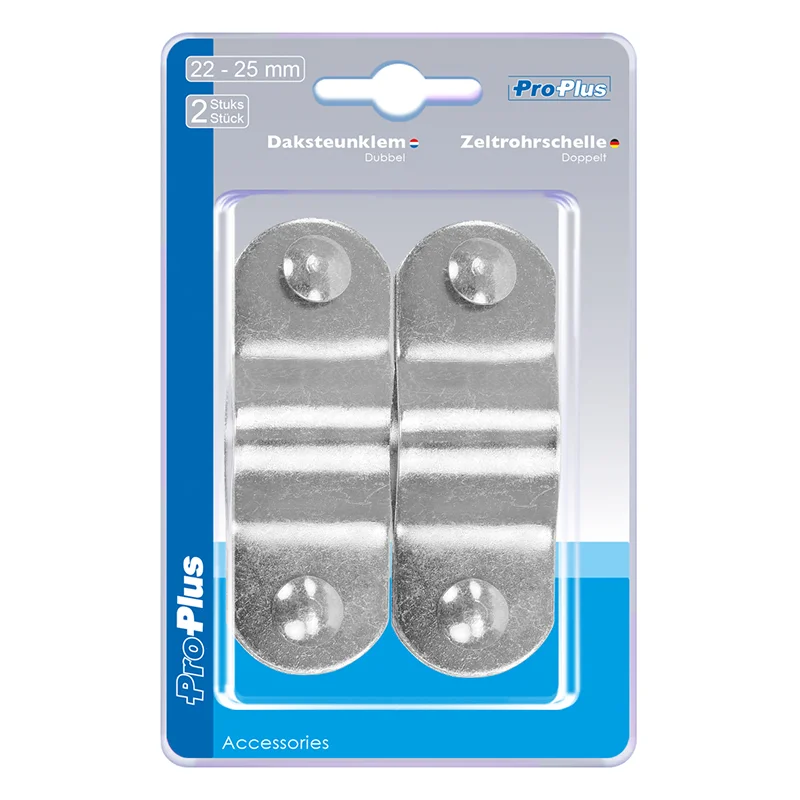 ProPlus Daksteunklem dubbel 22-25mm 2 stuks in blister