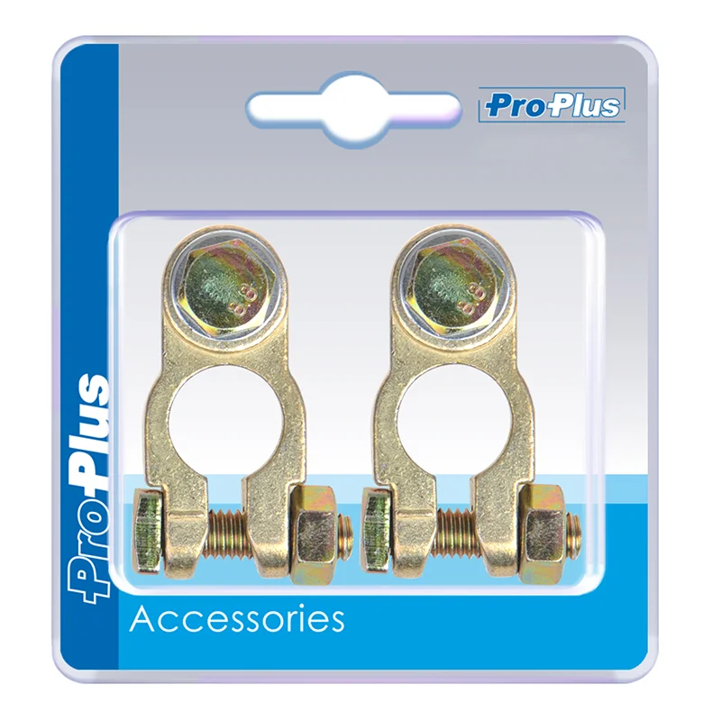 ProPlus Accupoolklemmen set (+) en (-) met bout in blister
