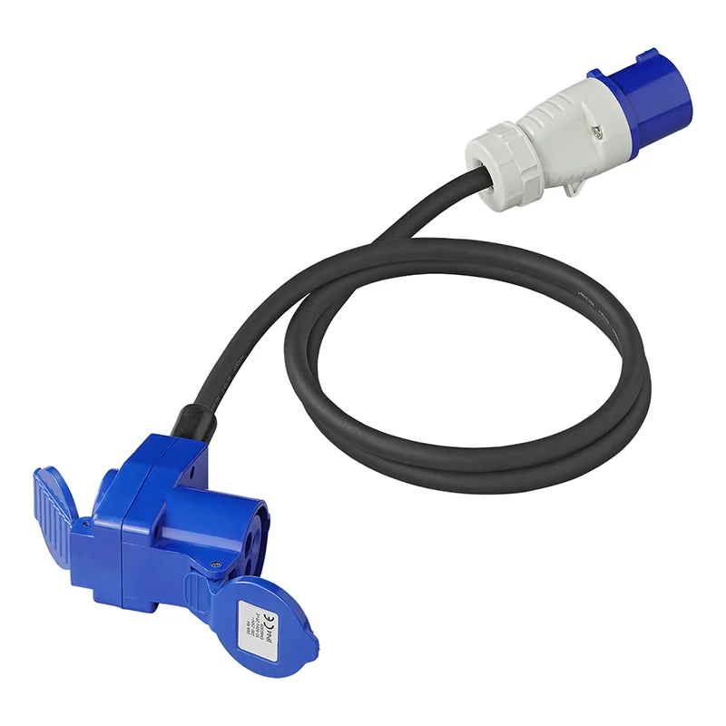ProPlus Verloopkabel 150cm 3x2,5mm² van CEE stekker naar haakse CEE contrastekker + Schuko stopcontact