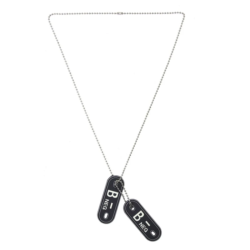 Dog tag PVC Bloedgroep B - negatief - Zwart