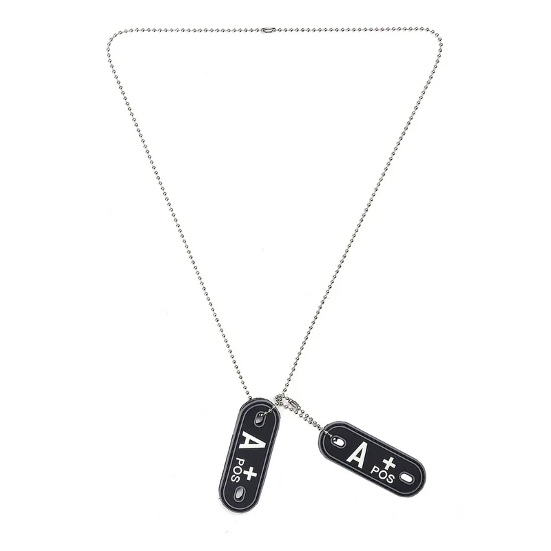 Dog tag PVC Bloedgroep A+ positief - Zwart