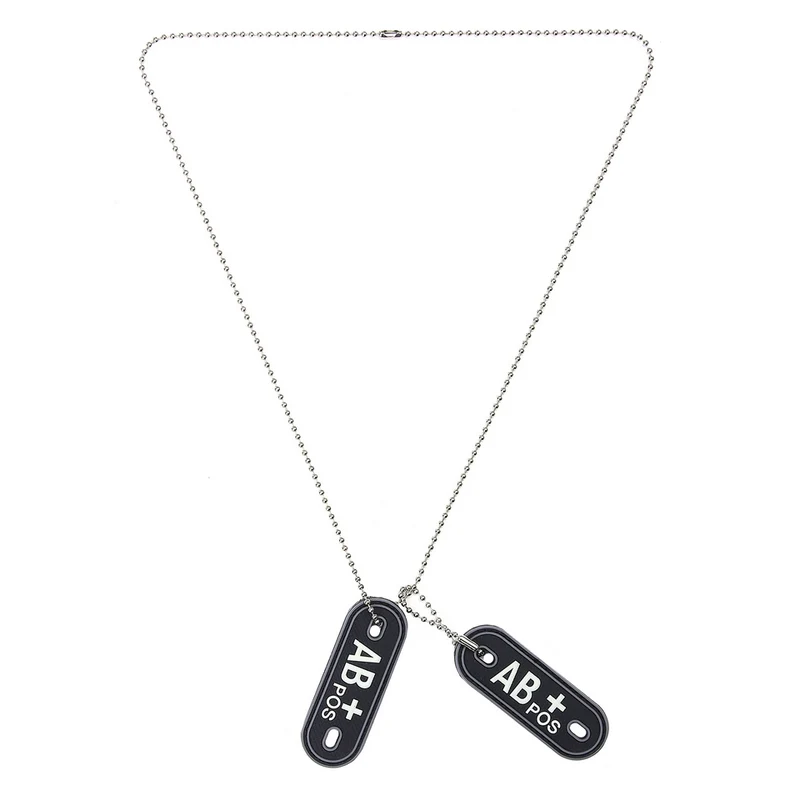 Dog tag PVC Bloedgroep AB+ positief - Zwart