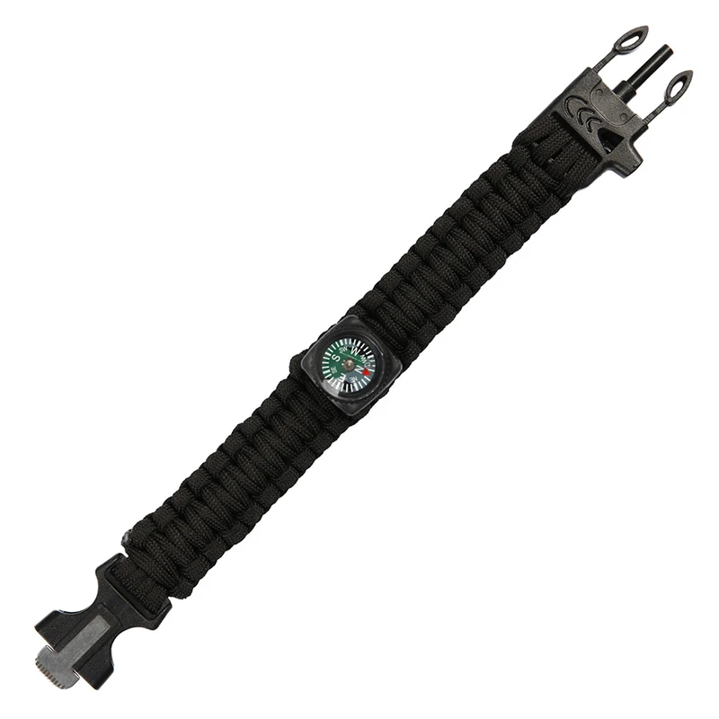 Paracord survival combi buckle 9 inch - Zwart