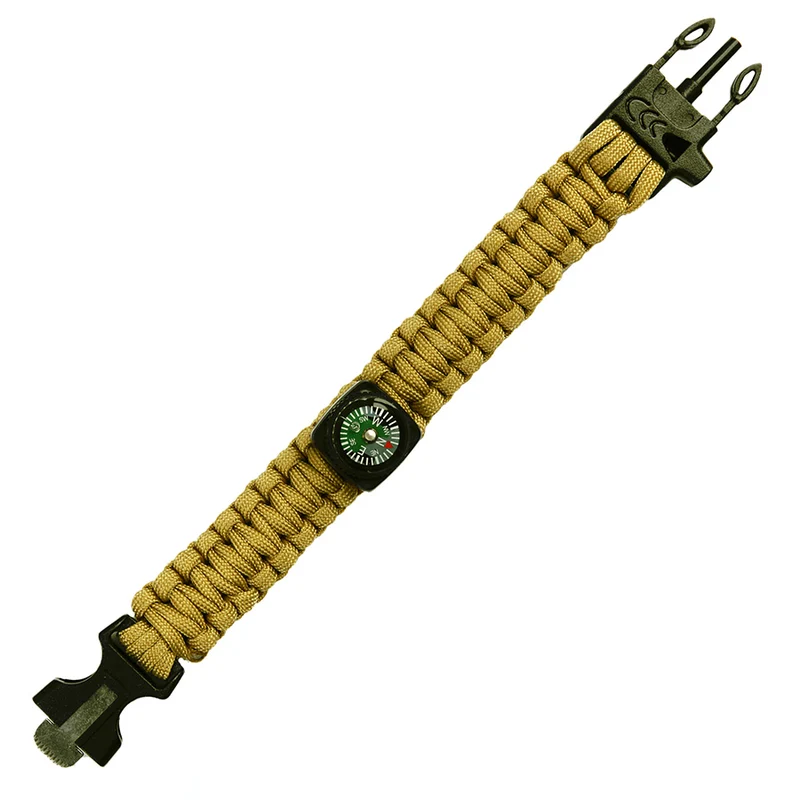 Paracord survival combi buckle 9 inch - Coyote