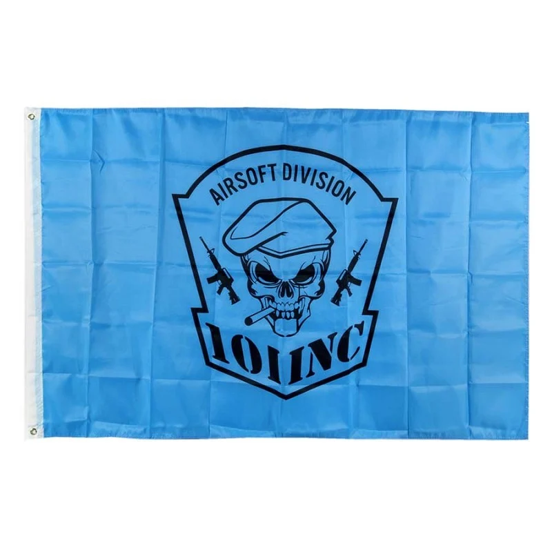 Vlag 101 INC skull + sigaar - Licht Blauw