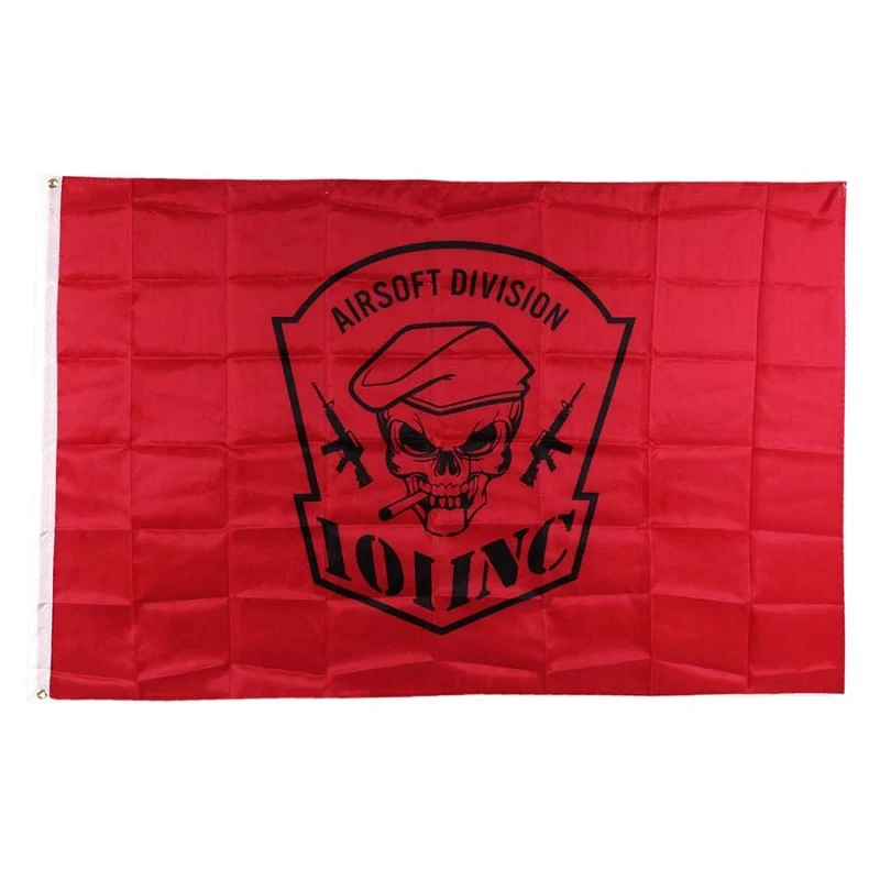 Vlag 101 INC skull + sigaar - Rood