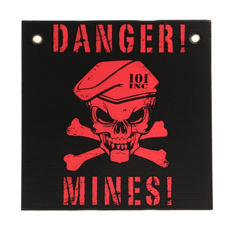 101 INC Plastic plaat danger mines - Zwart/Rood