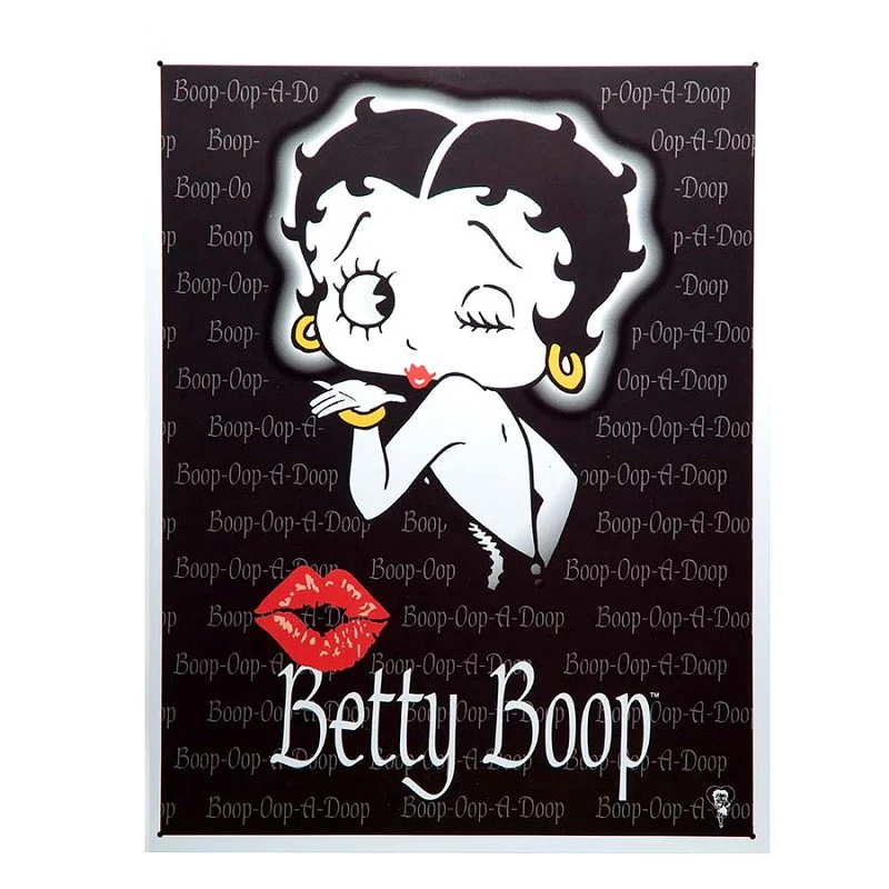 Metalen plaat groot 75. Betty Boop