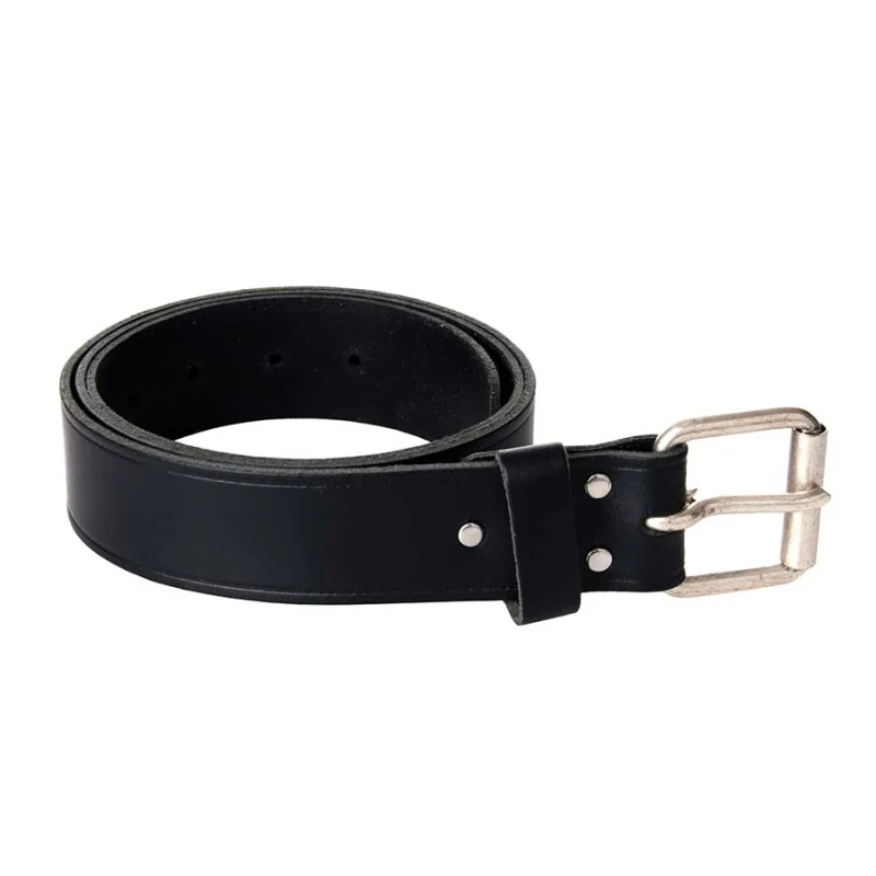 Leren riem met gesp - Zwart