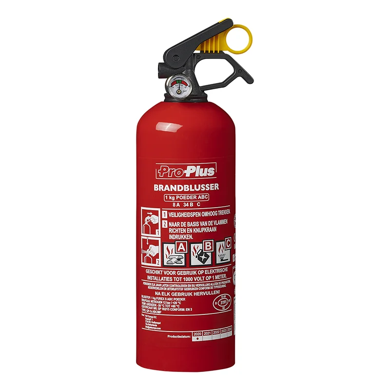 ProPlus Brandblusser met Manometer - Poeder - Brandklasse ABC - 1 kilo