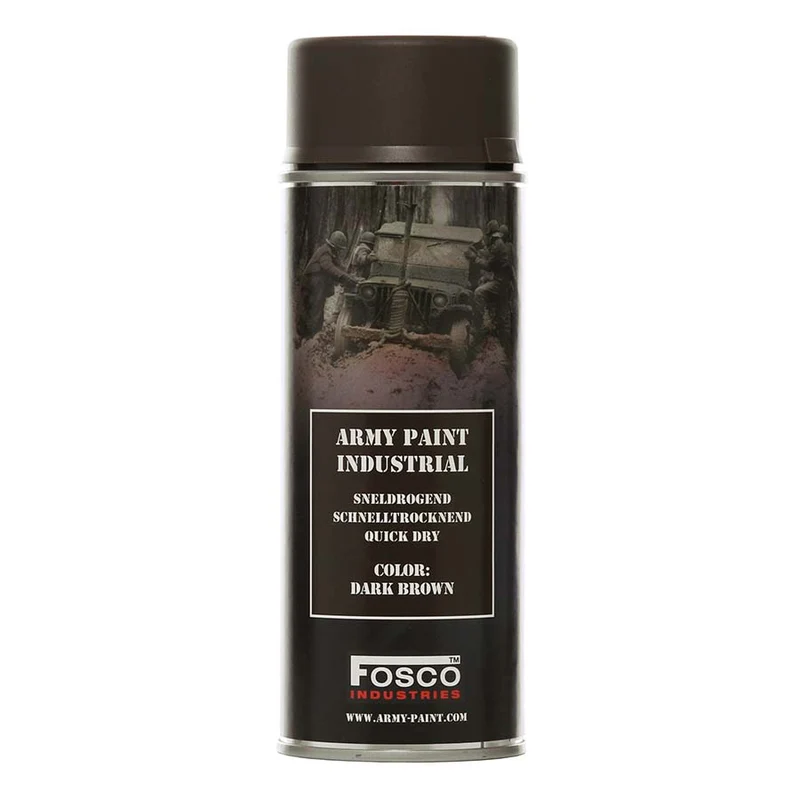 Fosco Spuitbus Legerverf 400 ML - Dark Brown