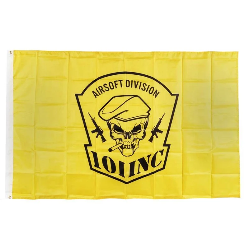 Vlag 101 INC skull + sigaar - Geel
