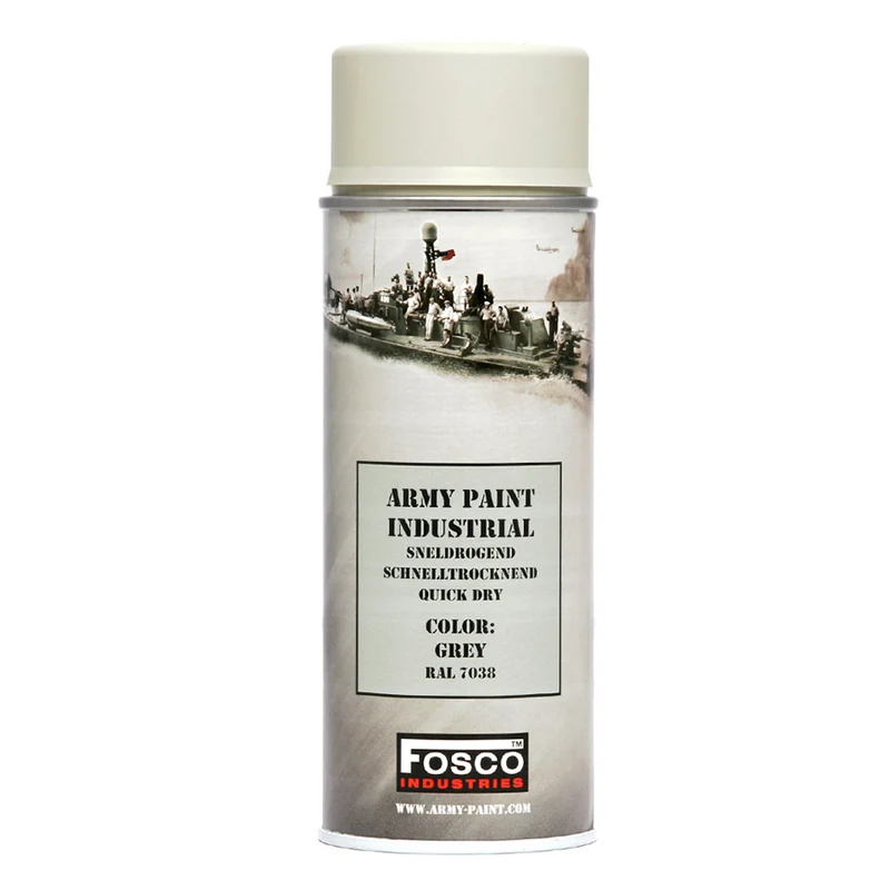 Fosco Spuitbus Legerverf 400 ML - Flat Grey (mat)