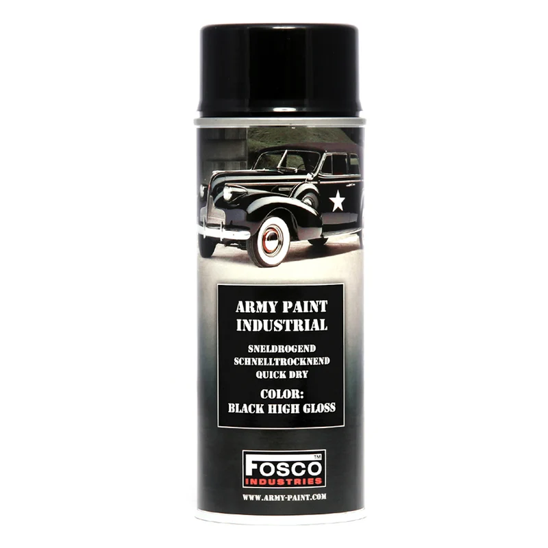 Fosco Spuitbus Legerverf 400 ML - Glans Zwart