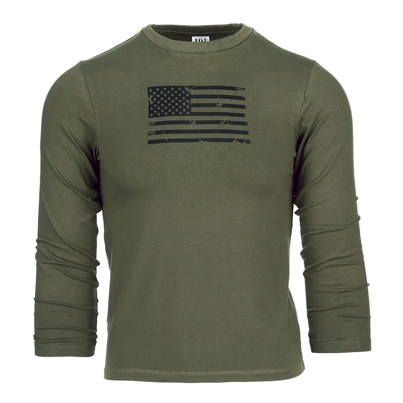 101INC Kinder t-shirt USA lange mouw - Groen